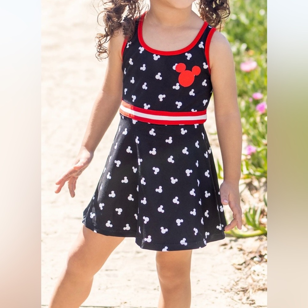 PatPat Black and Red Mickey Mouse all over print sporty dress